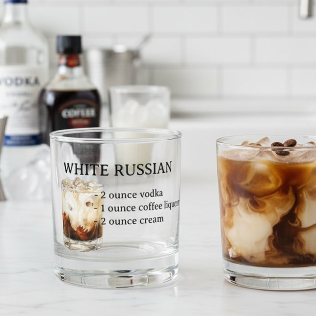 White Russian Vodka Recipe Cocktail Whiskey Glass (Creator Uploaded)