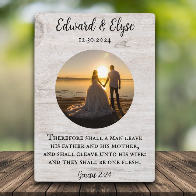 White Rustic Wood Wedding Anniversary Custom Photo Plaque (Creator Uploaded)