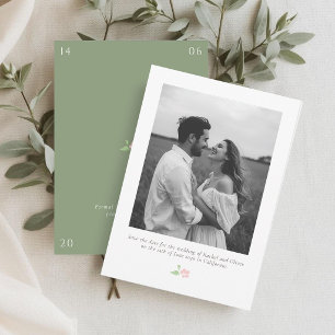 White & Sage   Chic Floral Wedding Save the Date