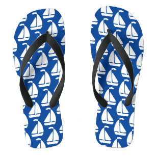 White Sailboats Jandals