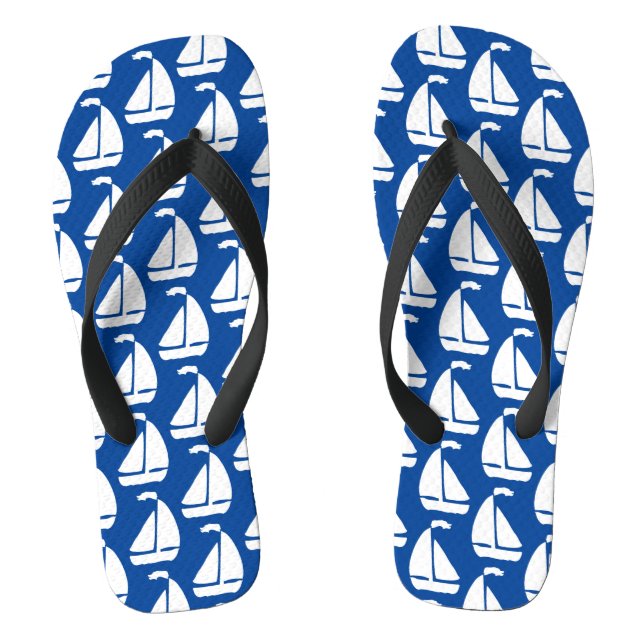 White Sailboats Jandals (Footbed)