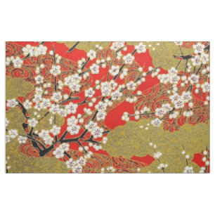 White Sakura Fine Vintage Japanese Pattern Fabric