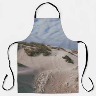 WHITE SAND AND GREEN GRASS FIELD APRON
