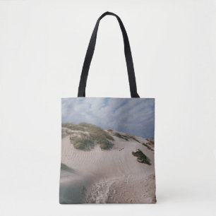 WHITE SAND AND GREEN GRASS FIELD TOTE BAG