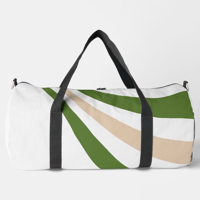 White, Sand and Palm Green Wave Duffle Bag (Front)