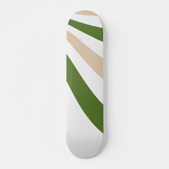 White, Sand and Palm Green Wave Skateboard (Front)