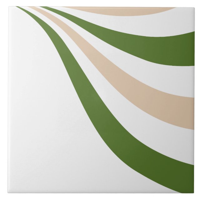 White, Sand and Palm Green Wave Tile (Front)