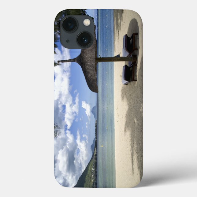 White Sand Beach and Umbrella Case-Mate iPhone Case (Back)