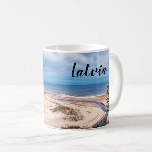 White sand beach near Baltic sea in Latvia Coffee Mug