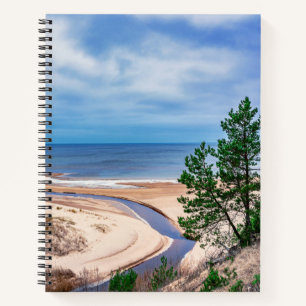 White sand beach near Baltic sea in Latvia Notebook
