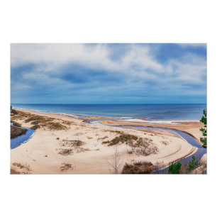White sand beach near Baltic sea in Latvia Poster