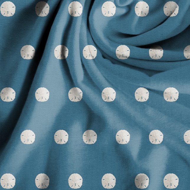 White Sand Dollar Pattern Navy Blue Fabric (Creator Uploaded)