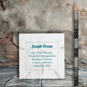 White Sand Dollar Square Business Card