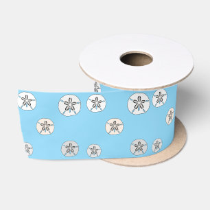 White sand dollars satin ribbon