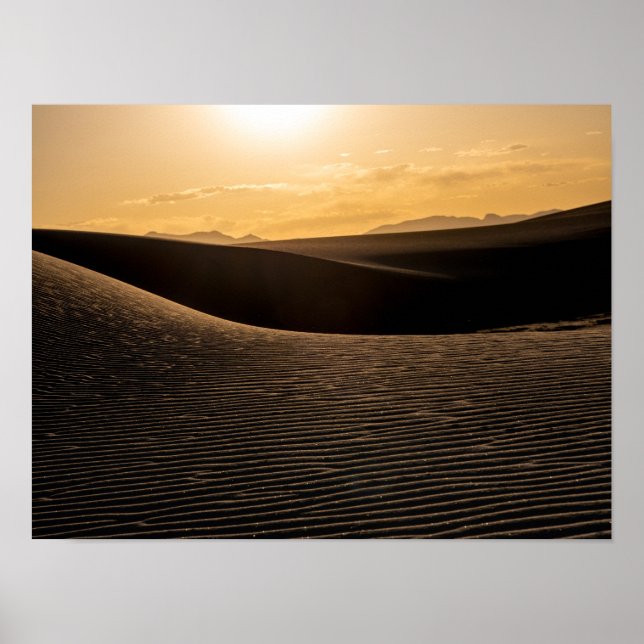 White Sand Dunes National Park Sunset Poster (Front)