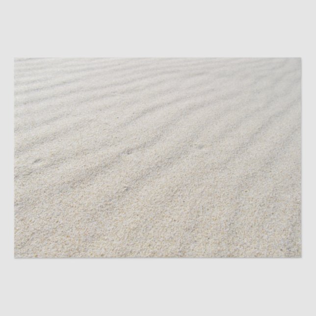 White Sand Ocean Background Decoupage Tissue Paper (Front)
