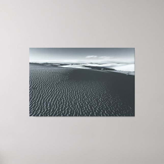 White Sands National Park bw Canvas Print (Front)