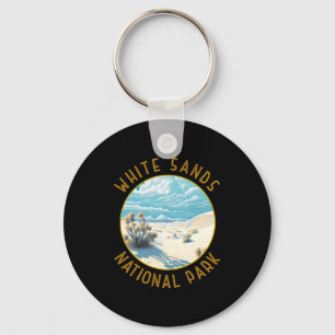 White Sands National Park Distressed Circle _3  Key Ring