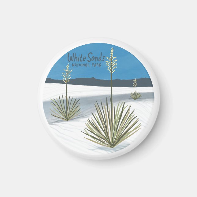 White Sands National Park New Mexico Gypsum Yucca Magnet (Front)
