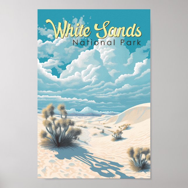 White Sands National Park Travel Art Vintage Poster (Front)