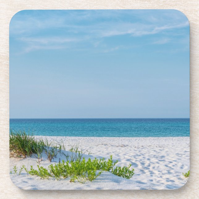 White Sandy Beach Florida Coastline Coaster (Front)