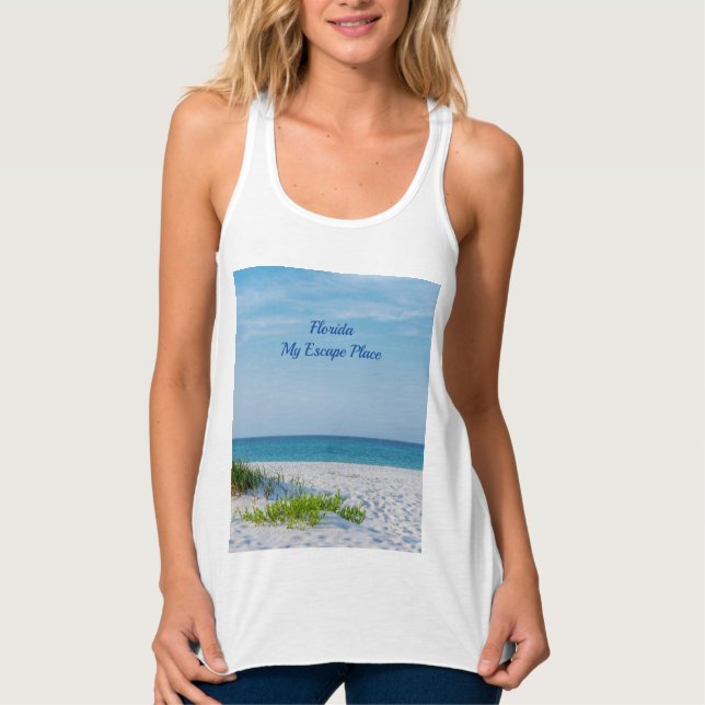 White Sandy Beach Florida Coastline Singlet (Front)