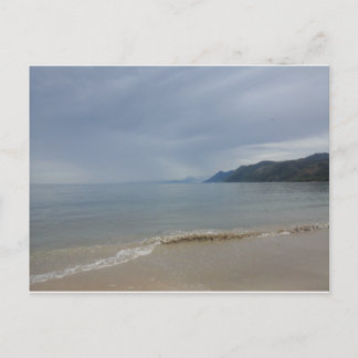 white sandy beach postcard