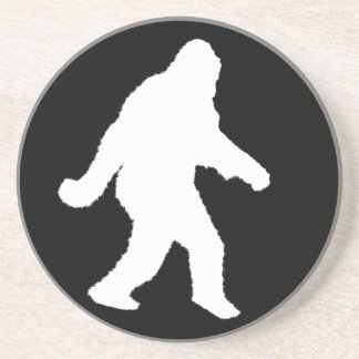 White Sasquatch Silhouette For Dark Backgrounds Coaster