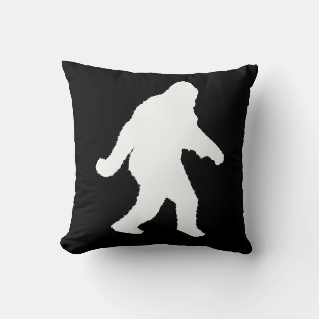 White Sasquatch Silhouette For Dark Backgrounds Cushion (Front)