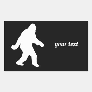 White Sasquatch Silhouette For Dark Backgrounds Rectangular Sticker