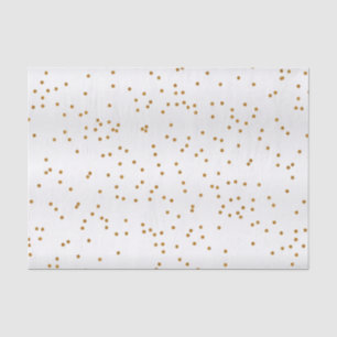 White Satin and Metallic Gold Dots Tissue Paper