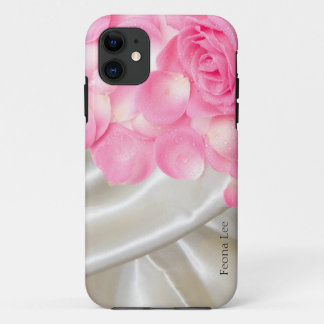 White Satin Sheets and Pink Roses iPhone 11 Case