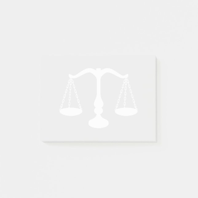 White Scale of Justice Post-it Notes (Front)
