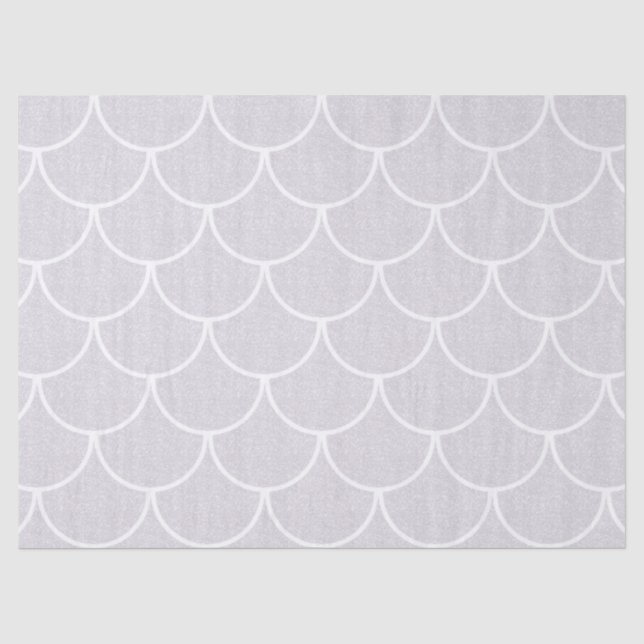 White Scalloped Mermaid Scale Pattern Tissue Paper (Front)