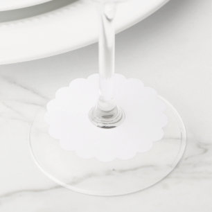 White Scalloped Wine Glass Tag