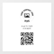 White Scan Me QR Code  Menu Sign 