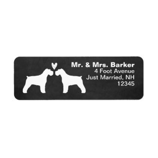 White Schnauzer Dog Silhouettes with Heart