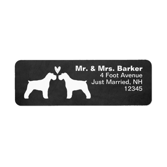 White Schnauzer Dog Silhouettes with Heart (Front)