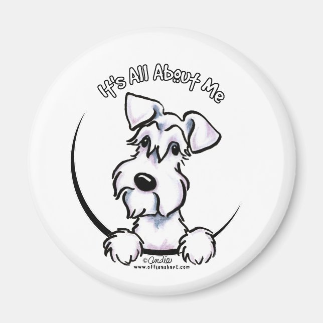 White Schnauzer IAAM Magnet (Front)