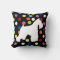 White Schnauzer Polka Dot Pillow