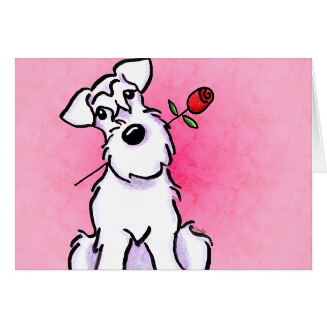 White Schnauzer Sweetheart Custom (Front Horizontal)