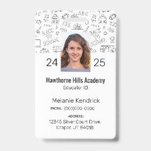 White School Icons Homeschool Educator ID Badge
