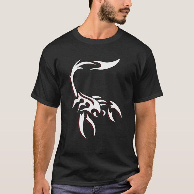 White Scorpion Maori Tribal Tattoo Art T-Shirt (Front)