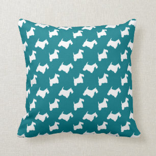 White Scotties Personalise Cushion