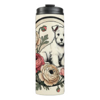 White Scottish Terrier Art Cute Scottie