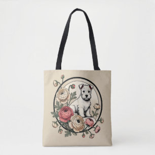 White Scottish Terrier Art Cute Scottie            Tote Bag