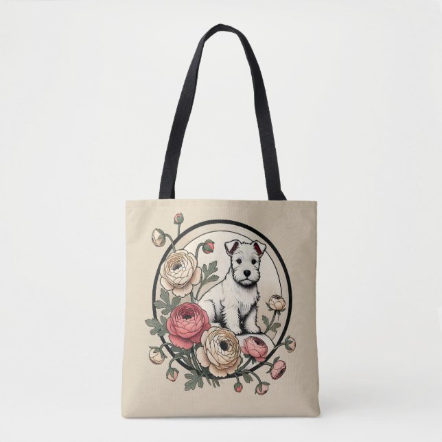 White Scottish Terrier Art Cute Scottie            Tote Bag (Front)