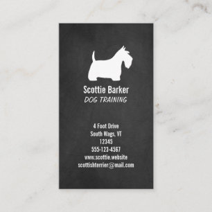 White Scottish Terrier Silhouette Business Card