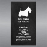 White Scottish Terrier Silhouette Chalkboard Style Magnetic Business Card<br><div class="desc">White Scottish Terrier Silhouette Chalkboard Style Magnetic Business Card. Great for dog sitters, dog trainers, dog walkers, doggie day care, veterinarians, and other pet care professionals. A cute Scottie Dog business card magnet your customers will want to display for easy reference. Visit Jenn's Doodle World for even more original dog...</div>