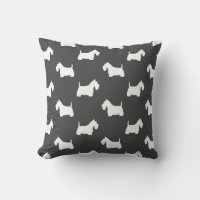 White Scottish Terrier Silhouettes Pattern Grey